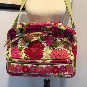 Vera Bradley Laptop Tote Hello Dahlia Floral Quilted Bag Double Handles Retired